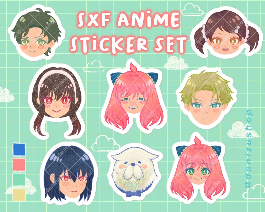 8pcs Sxf Anime Sticker Set / Cute Anime Sticker Pack / Cute Etsy