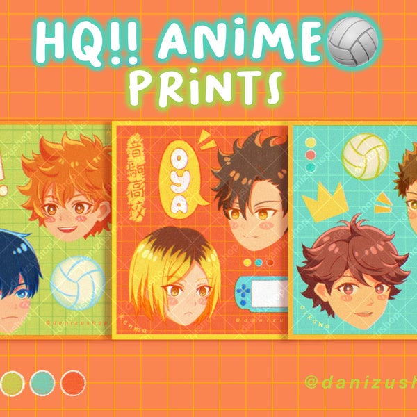 3pcs Duo Anime Art Prints / sports anime prints / anime wall room decor / cute anime art prints / anime journaling poster postcard prints