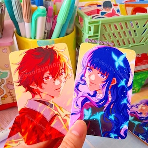 Anime Couple Photocards: Anime Mage & Warrior Mini Prints
