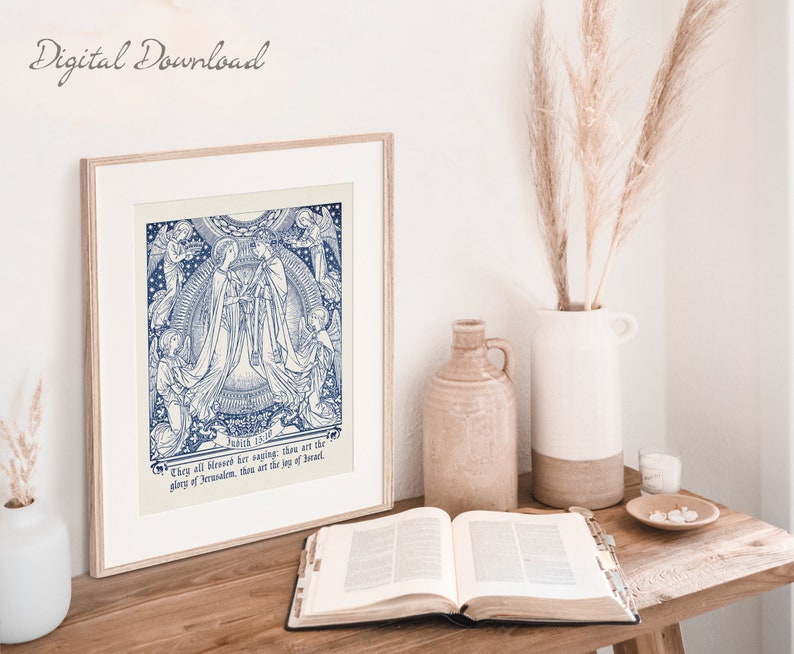 Catholic Wall Art the Assumption of Mary Catholic Home Decor Catholic