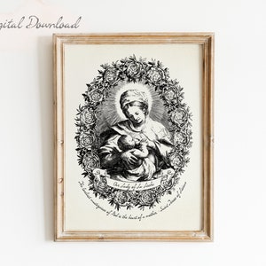 Nuestra Señora de La Leche / Descarga Digital / Arte de la pared de la guardería / Decoración del hogar católico / Regalos del Día de la Madre / Regalo de Baby Shower / Arte Mariano /