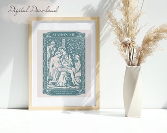 Vintage Stations of the Cross Catholic Wall Art | Digital Download