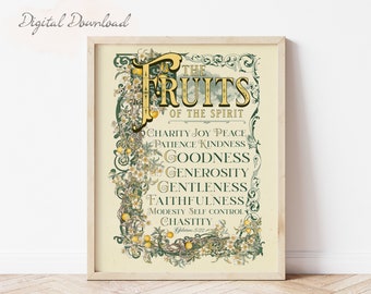 Fruits of the Spirit Catholic Wall Art | Digital Download