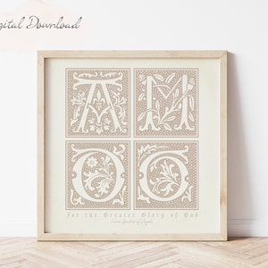 AMDG Catholic Wall Art | Printable | Digital Download | Catholic Home Decor | Catholic Gifts | Traditional Catholic Art |