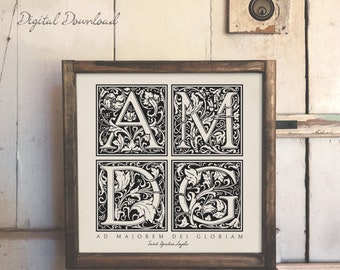 Ad Majorem Dei Gloriam Amdg Temporary Tattoo Sticker set of 2 - Etsy
