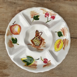 Vintage handpainted sectioned serving platter | made in Japan