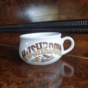Vintage Retro Oversized Soup Mug | Mushroom Soup mug