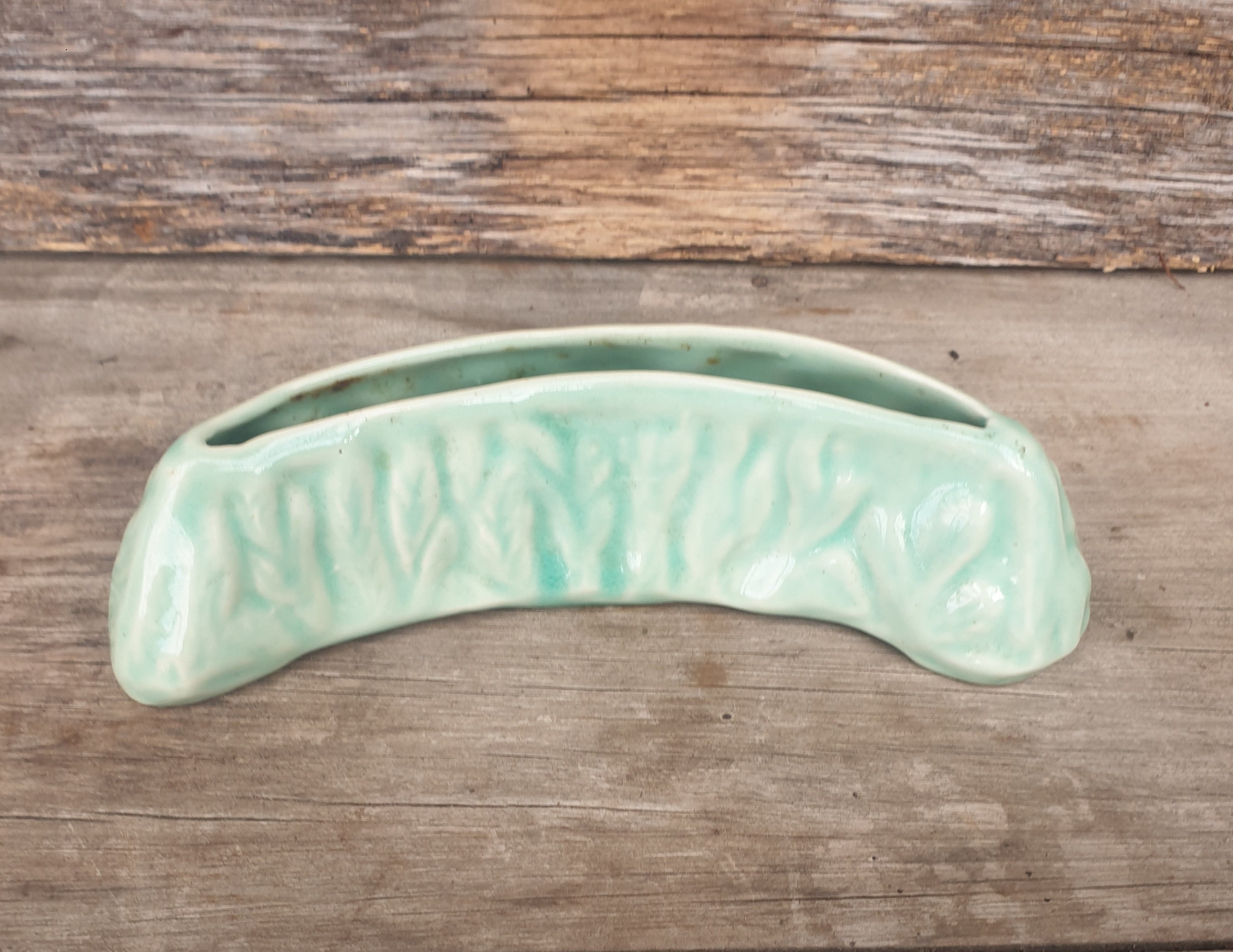 Vintage Albaware Pottery Green Trough Vase - Etsy