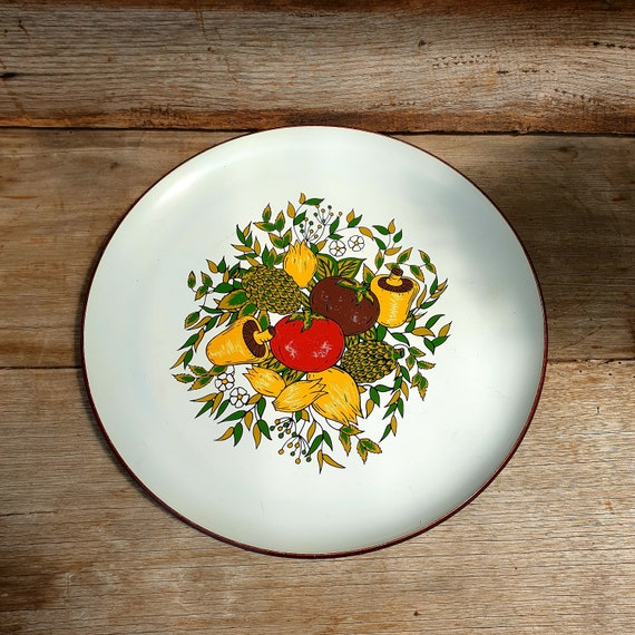 Vintage Serving Platter Featuring Vegetable Design | Made in Japan 