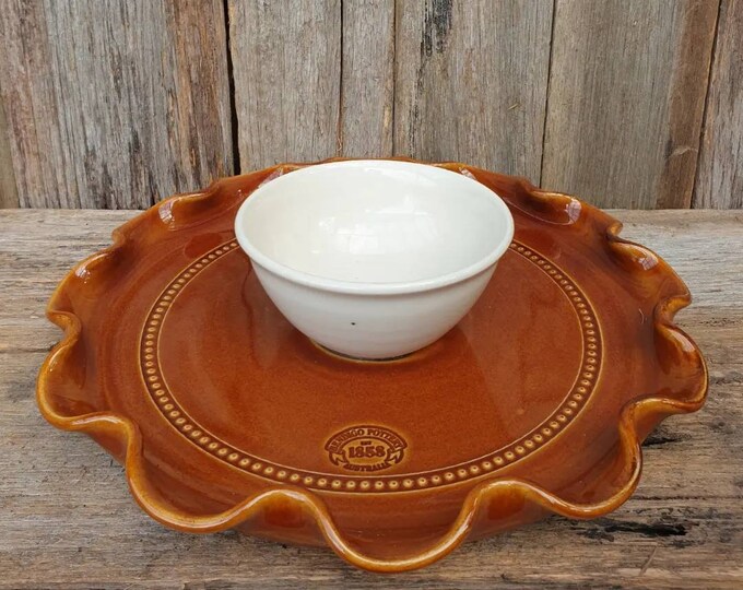 Retro Bendigo Pottery Dip and Chip Platter Etsy