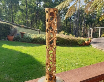 Tall brass candlestick holder