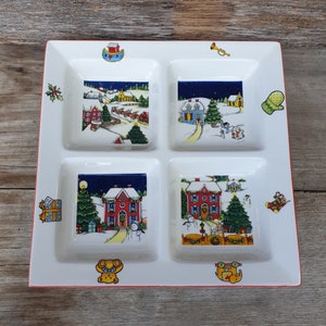 Vintage Maxwell and Williams 4 section serving platter | Santa&#39;s Sleigh design