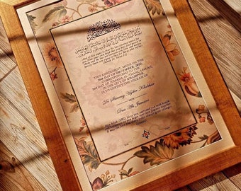 Charm floral vintage Nikah Nama