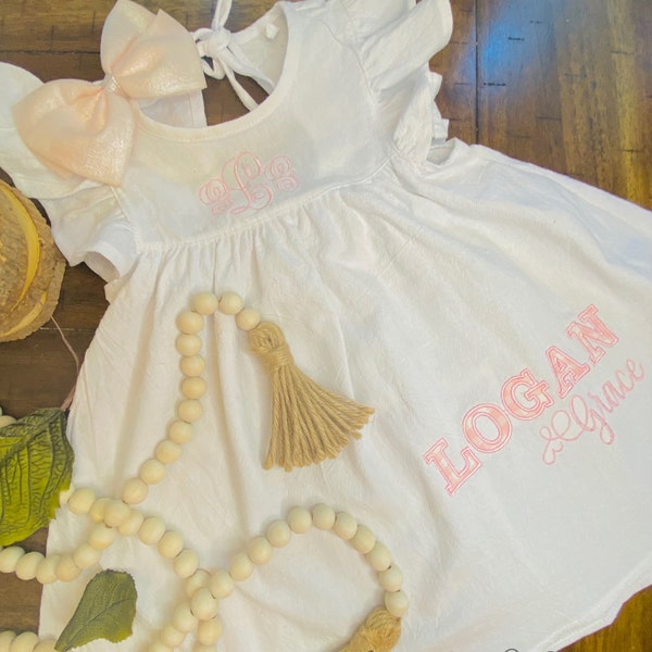 Girls Monogram Dress Etsy