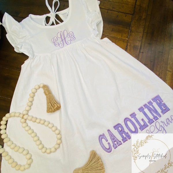 Monogram Baby Dress Etsy