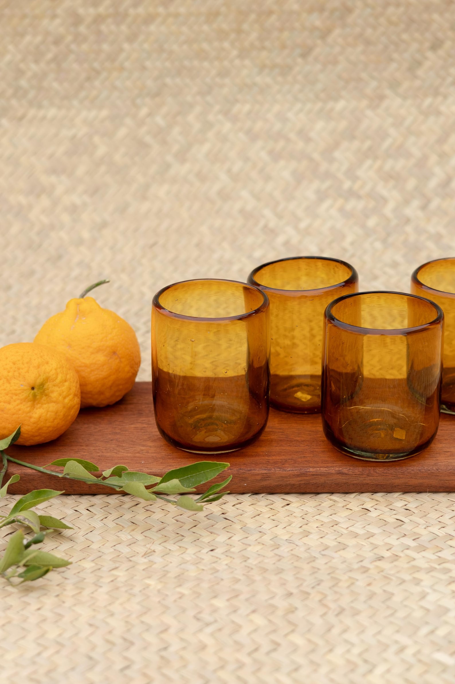 Set of 4 Amber Drinking Glasses