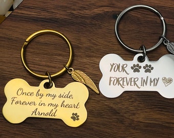 Pet Memorial Gift, Pet Remembrance Gift, Sympathy Gift Loss of Dog, Dog Memorial Keychain, Dog Keychain, Personalized Engraved Keepsake