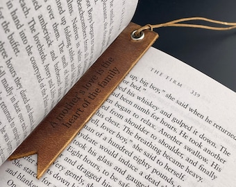 Personalized Leather Corner Bookmark and Cord Keeper, Cable Organizer, Gift for Mom, Mom's Day Gift, Mother's Day Present, Unique gifts