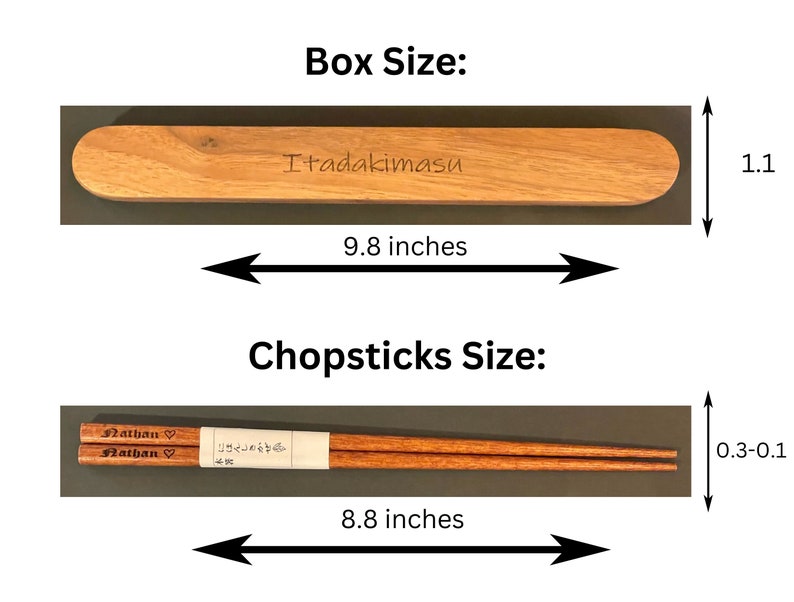 Personalized Wooden Walnut Chopsticks, Custom Chopsticks Set, Reusable Chopsticks, Engraved Wooden Wedding Favors image 2