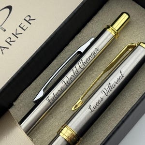 Graduation Gift Engraved Parker Pen and Pencil Set in Gift Box, Custom Name Graduation Present