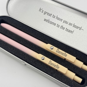 Engraved Gel Pen Gift Set in Box, Personalized Welcome to Team Gift, Inspirational Office Desk Decor, Company Appreciation Gift