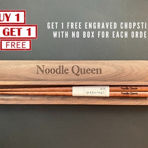 Chopsticks Custom Wood Walnut Chopstick, Personalized Party Favors, Wedding Anniversary Birthday Restaurant Chef Gift Such Lover