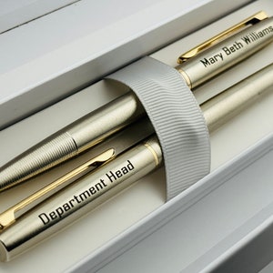 Personalized Set Chrome Pierre Cardin Pens with Bow Gift Box