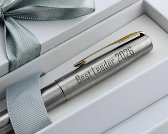 Corporate Gift Pen, Parker Engraved Fountain Pen Set, Employee Recognition Award, Business Gift for CEO Manager Client