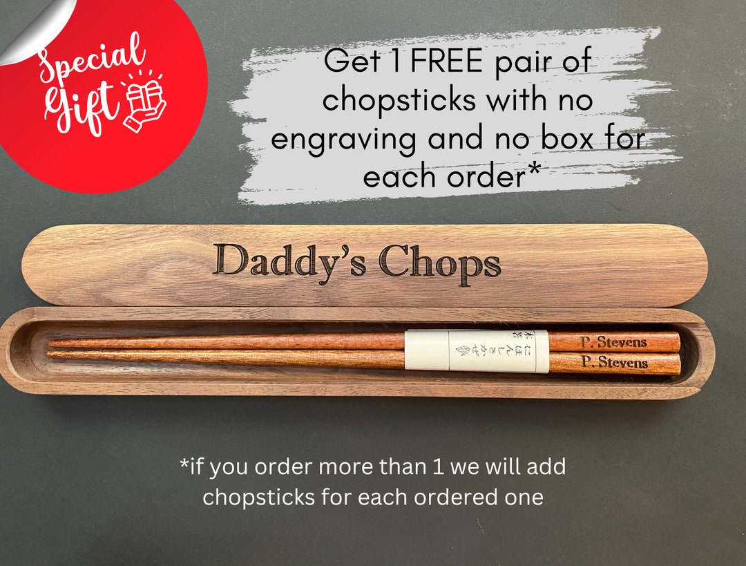 PERSONALIZED GIFT Wood Chopsticks & Box Holiday Housewarming Gift