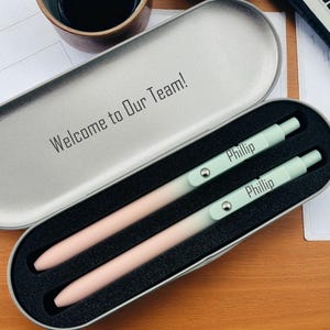 Engraved Gel Pen Gift Set in Box, Personalized Welcome to Team Gift, Inspirational Office Desk Decor, Company Appreciation Gift