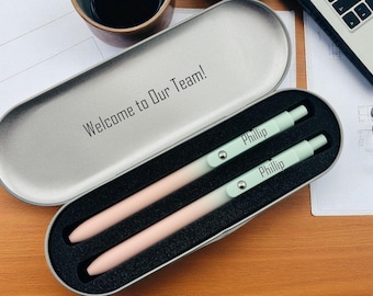 Engraved Gel Pen Gift Set: Personalized Team Welcome Gift
