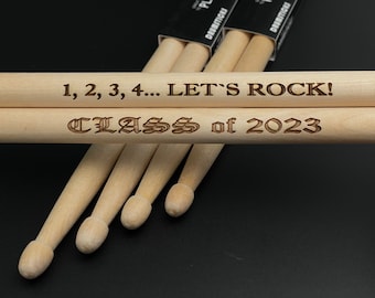 Custom Wood Drumsticks, Drum Accessories, Gift for Drummer, Musician Gift, Music Teacher Gift, Birthday Gift, Music Lover Gift