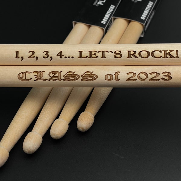Custom Wood Drumsticks, Drum Accessories, Gift for Drummer, Musician Gift, Music Teacher Gift, Birthday Gift, Music Lover Gift