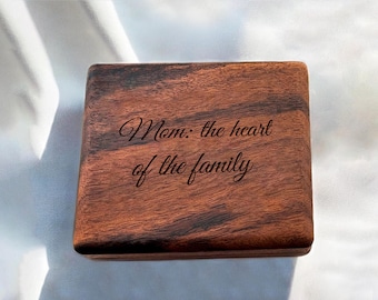 Custom Engraved Wooden Jewelry Box – Personalized Gift for Her, Anniversary Gift, Small Keepsake Jewelry Case