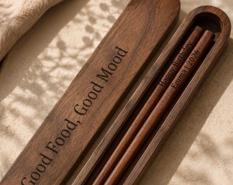 Engraved Wood Chopsticks, Unique Chopsticks Present, Anime Lover Birthday Gift,  Customizable Chopsticks, Birthday Gift for Husband Wife