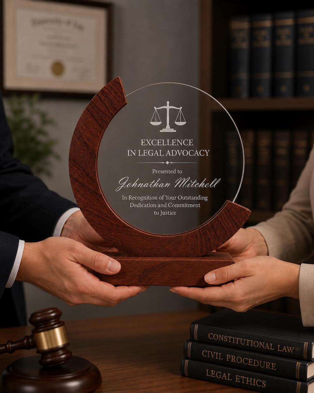 Custom Engraved Acrylic Plaque, Legal Recognition Award, Gift for ...