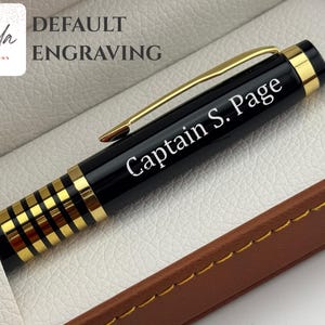 Engraved Black Gold Trim Pen