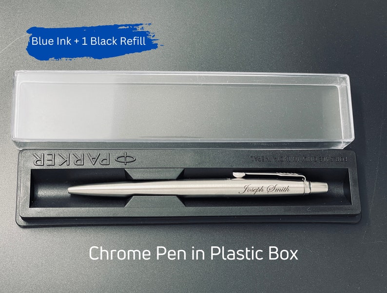 Personalized Chrome Pen in Plastic Box