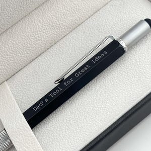 Engraved Multitool Pen Gift for Dad – 6-in-1 Personalized Tool Pen in Leather Box – Unique Father’s Day Gift for Handy Dads