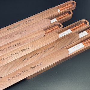 Personalized Wooden Walnut Chopsticks, Custom Chopsticks Set, Reusable Chopsticks, Engraved Wooden Wedding Favors image 4