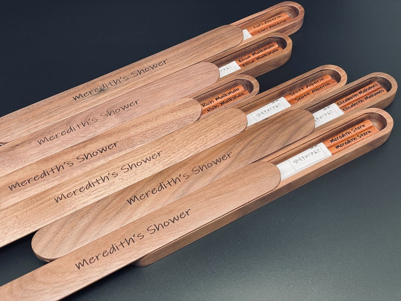 Personalized Wooden Walnut Chopsticks, Custom Chopsticks Set, Reusable Chopsticks, Engraved Wooden Wedding Favors image 4