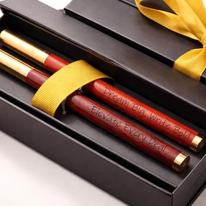 Personalized Wooden Pen with Gift Box, Engraved Pen for Client Appreciation, Thank You or Business Partner Gift