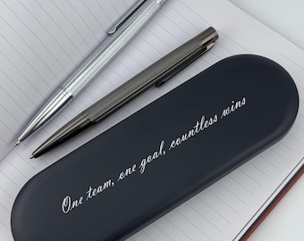 Board Member Gift – Metal Ribbed Pen in Personalized Gift Box, Employee Recognition Gift