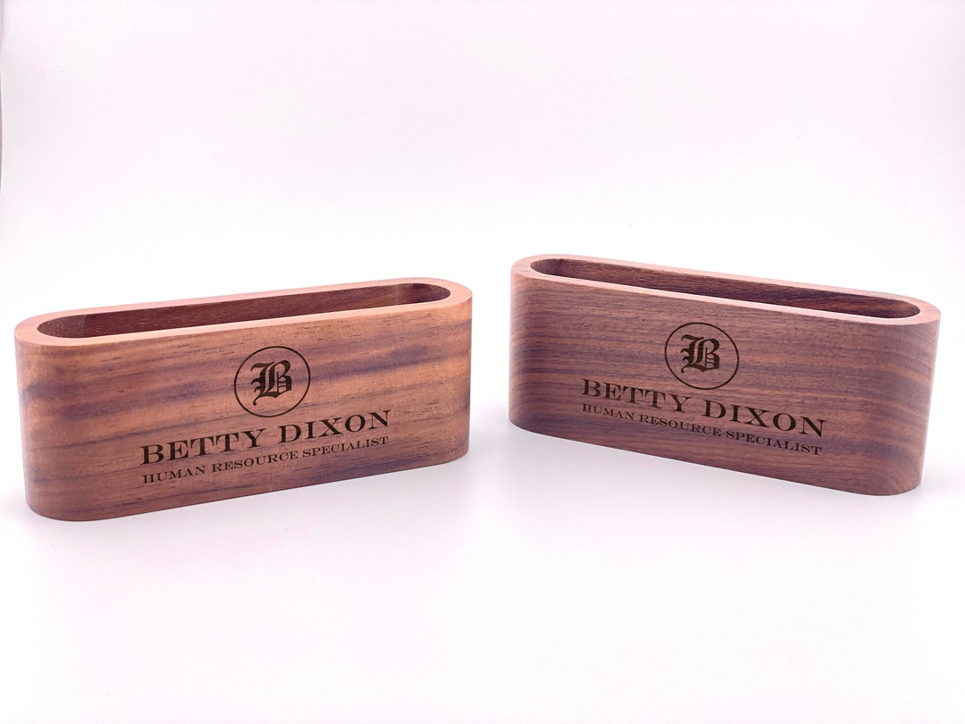 Business Card Holder Personalized Wood Card Case Desk Custom Accessory