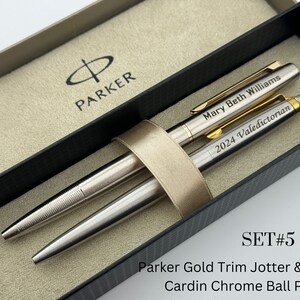 Personalized Pen Set Parker Jotter and Pierre Cardin Engraved Pens