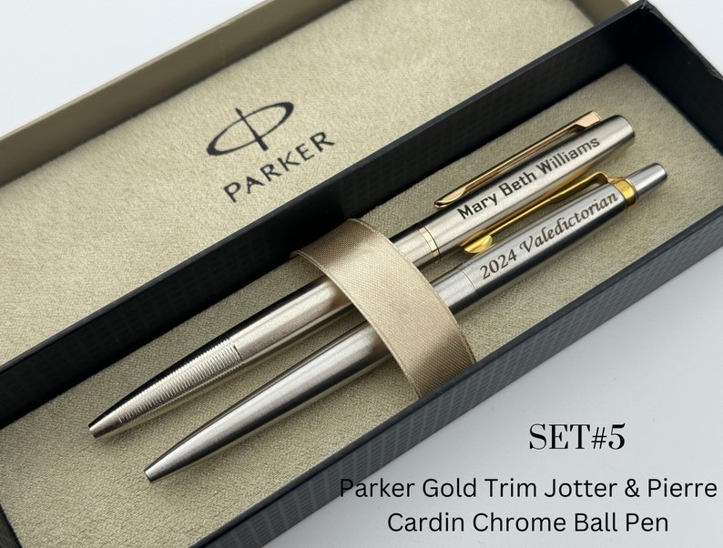 Personalized Pen Set Parker Jotter and Pierre Cardin Engraved Pens