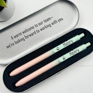 Engraved Gel Pen Gift Set: Personalized Team Welcome Gift