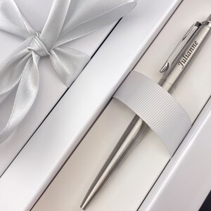 Personalized Chrome Parker Jotter Pen, Stainless Steel, Blue Ink, Engraved Pen, MBA Graduation Gift, Promotion Gift, Professor Teacher Gift