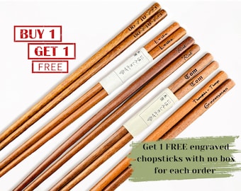 Engraved Chopsticks Set, Personalized Wooden Walnut Chopsticks,  Mother's Day Gift, Сhinese chopsticks, Asian Chopsticks, Gift for Mom