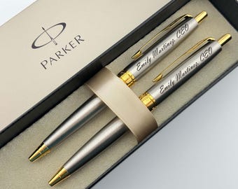 Engraved 2 Parker Pens in Box, Custom Gift for CEO, Personalized Gift for Executives, Classic  Professional Gift for Boss & Manager